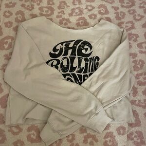 The Rolling Stones Beige Crew Neck Sweater